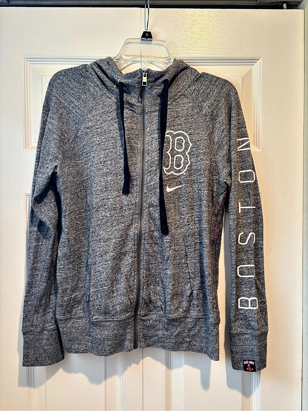 Nike Boston Red Sox MLB Vintage Heather Gray Full Zip Hoodie Gray Full Zip
